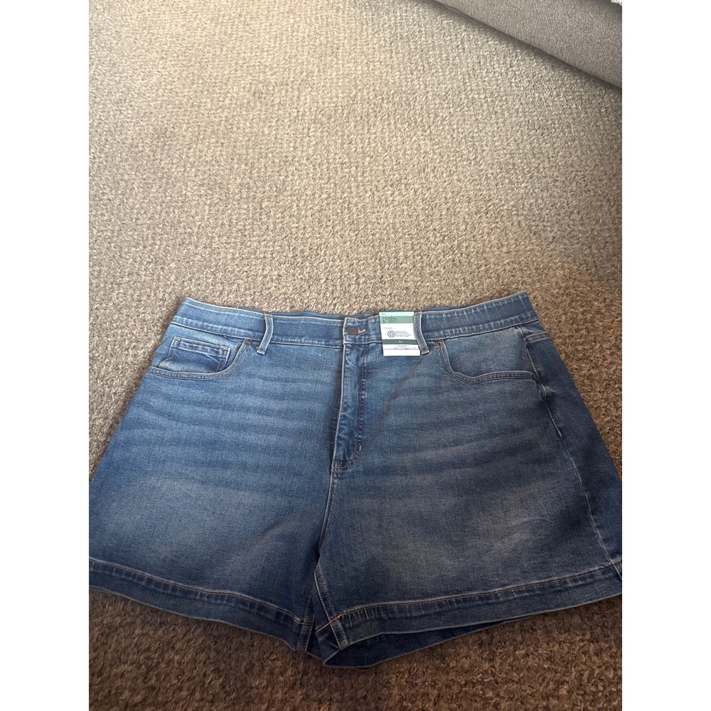 Terra & Sky A-Line Denim Shorts Sloane Wash Plus Size 24W 5in Inseam New